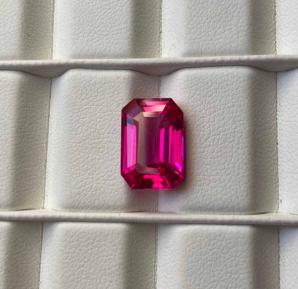 Flawless Natural 9.50 Ct Emerald Cut EGL Certified Pink Sapphire Loose Gemstone