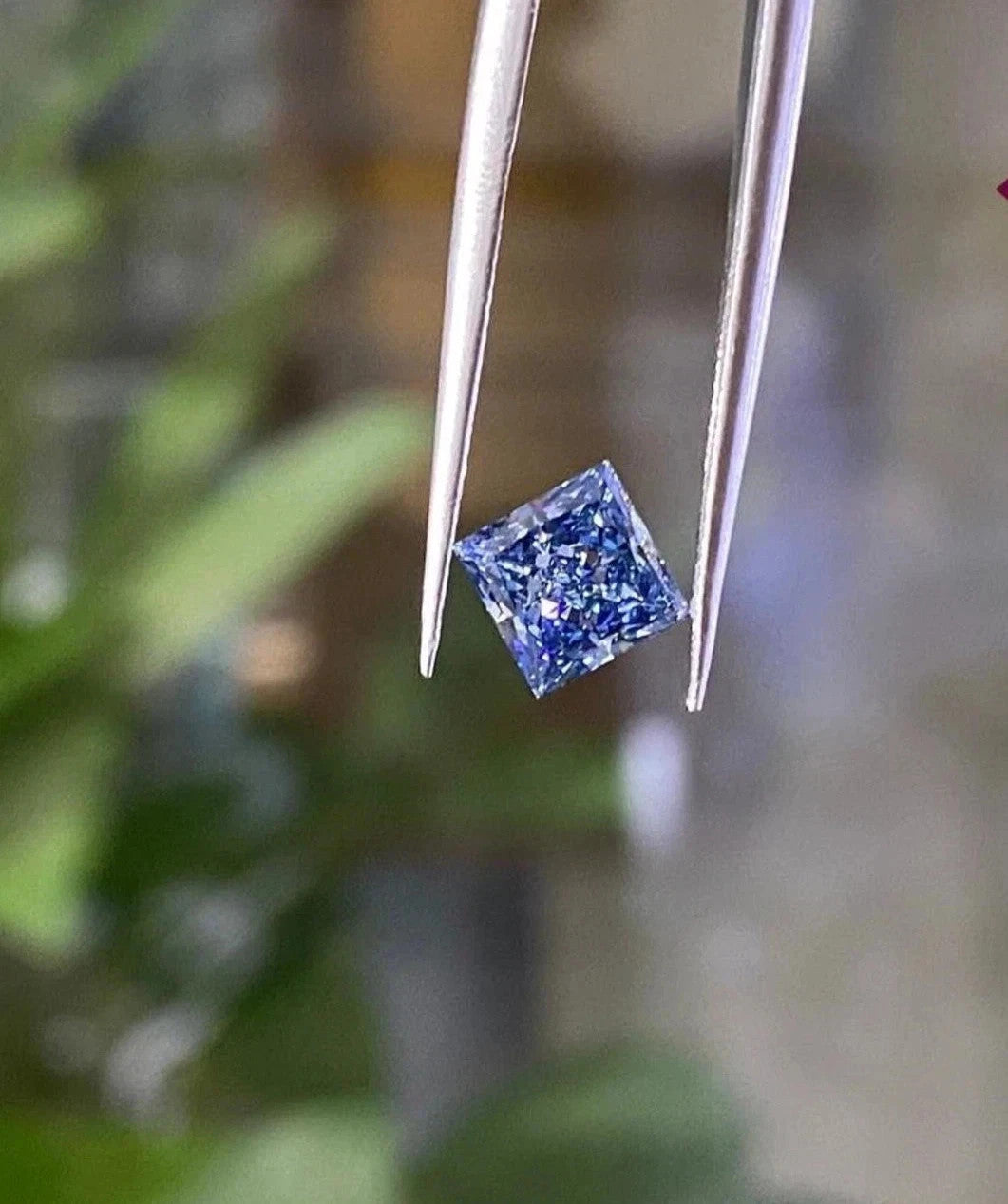 2 Ct Princess Cut Lab Grown Blue Diamond VVS1 D Grade Gemstone +free gift