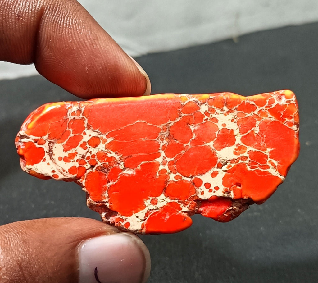 90.80 Ct Natural Arizona Superior Orange Turquoise Slab Rough Certified Gemstone