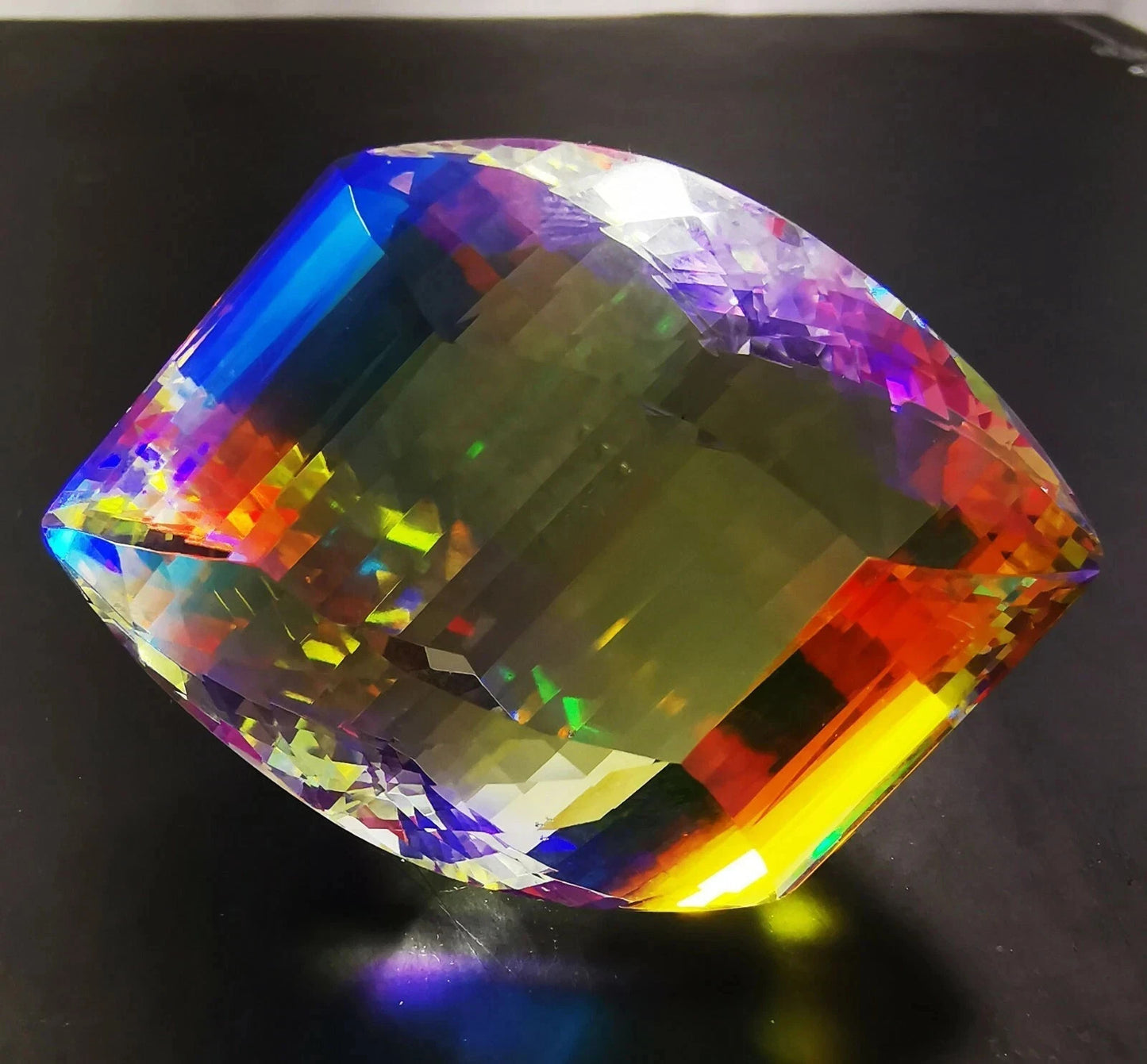 Natural Rainbow Mystic Quartz 120 Ct Fancy Cut Untreated Brazilian GEMSTONE