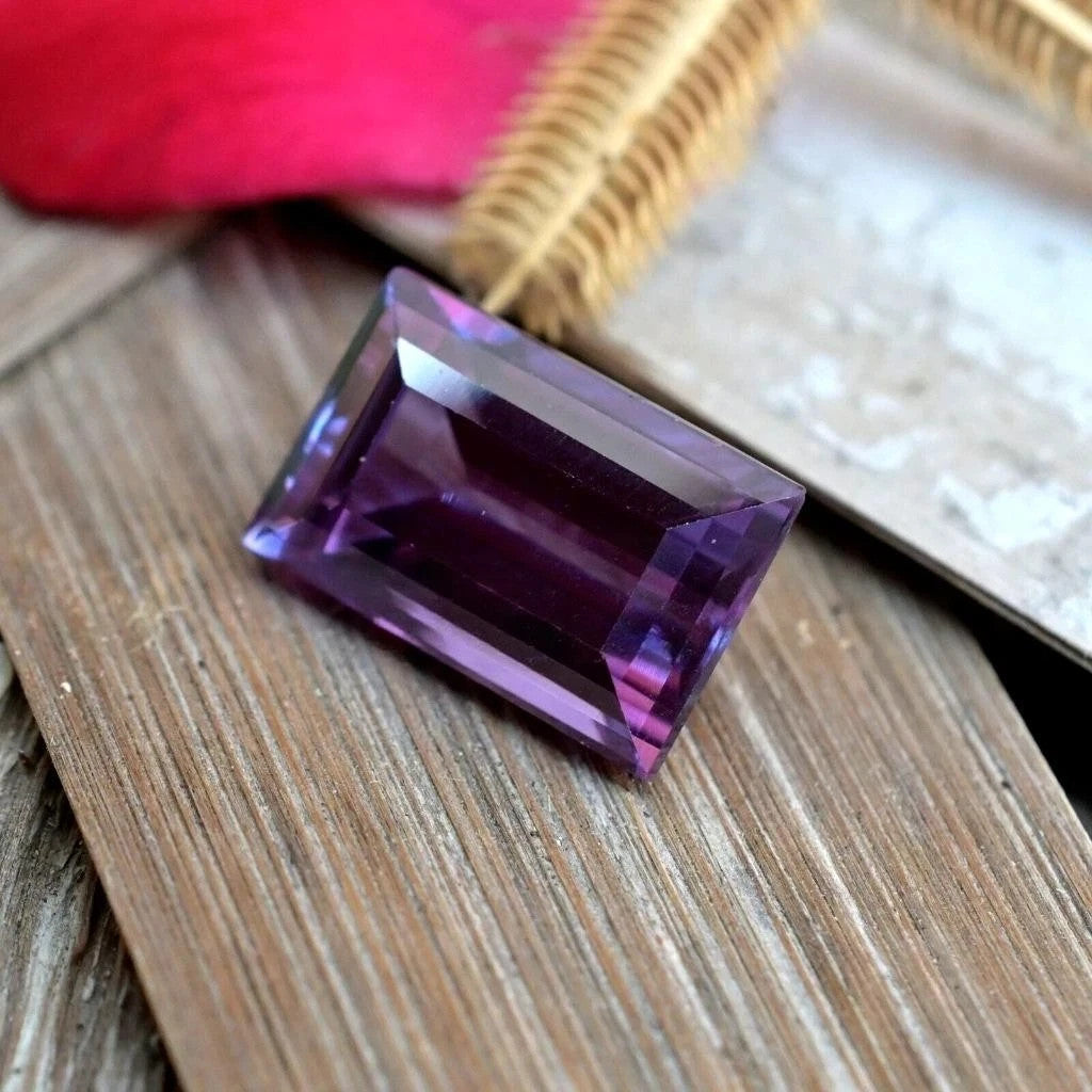 12 Ct Natural Color Change Alexandrite Emerald Cut Rare Certified Loose Gemstone