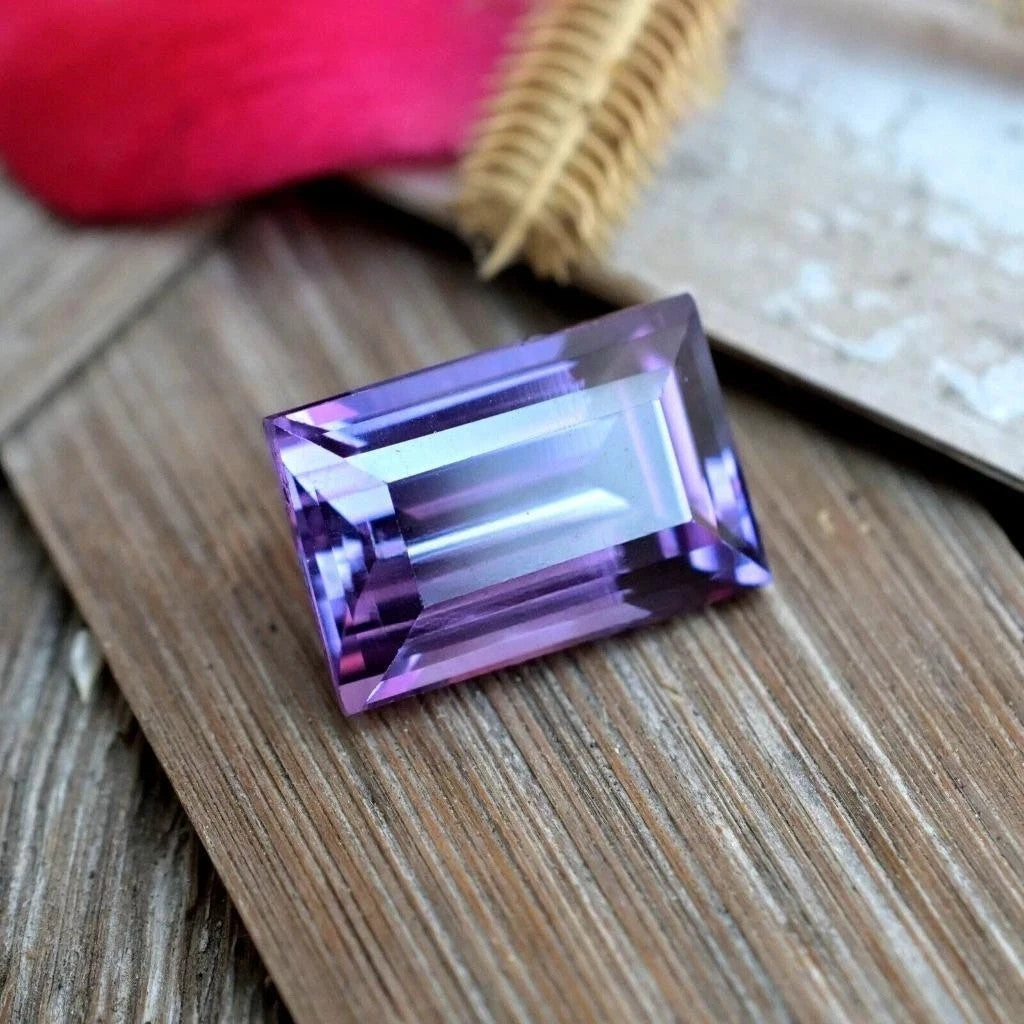 12 Ct Natural Color Change Alexandrite Emerald Cut Rare Certified Loose Gemstone