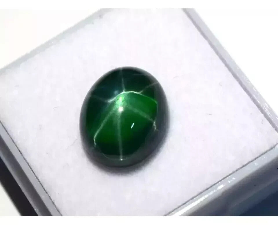 Natural Green Star Sapphire New 7.50 CT Cabochon Cut Loose Certified Gemstone