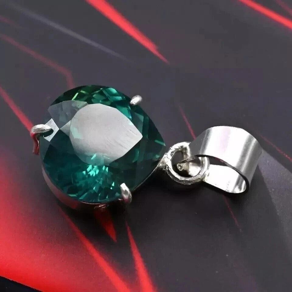 Certified 24 Ct+ Natural Paraiba Tourmaline 925 Silver Pendant Loose Gemstone