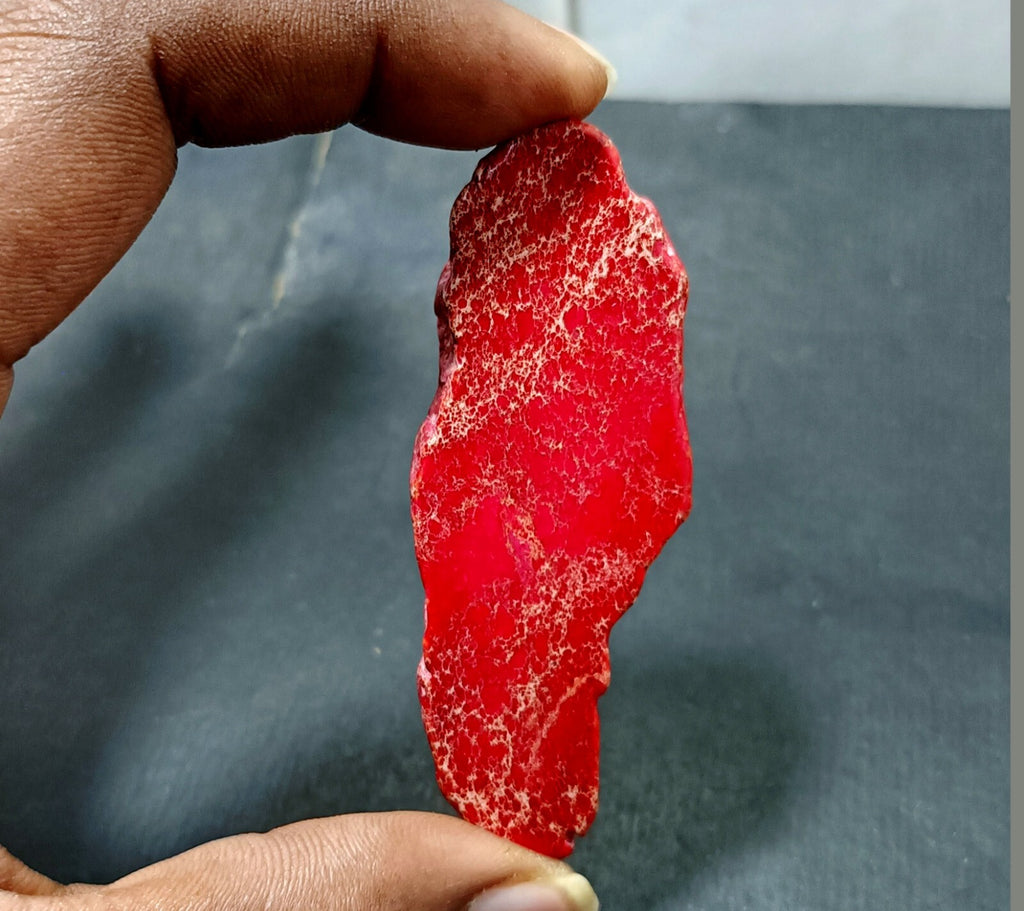 91.95 Ct Natural Arizona Superior Red Turquoise Slab Rough Certified Gemstone