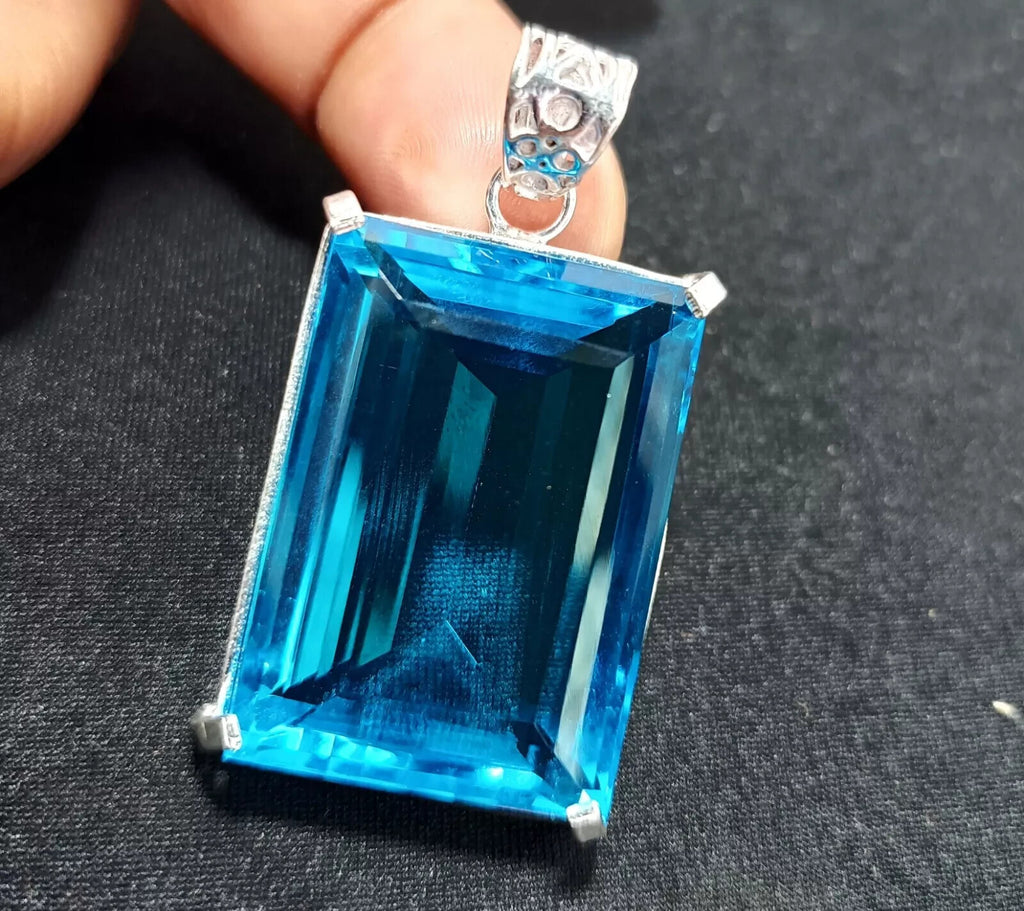 108.50 Ct EGL Certified Natural Topaz 925 Solid Silver Pendant Loose Gemstone