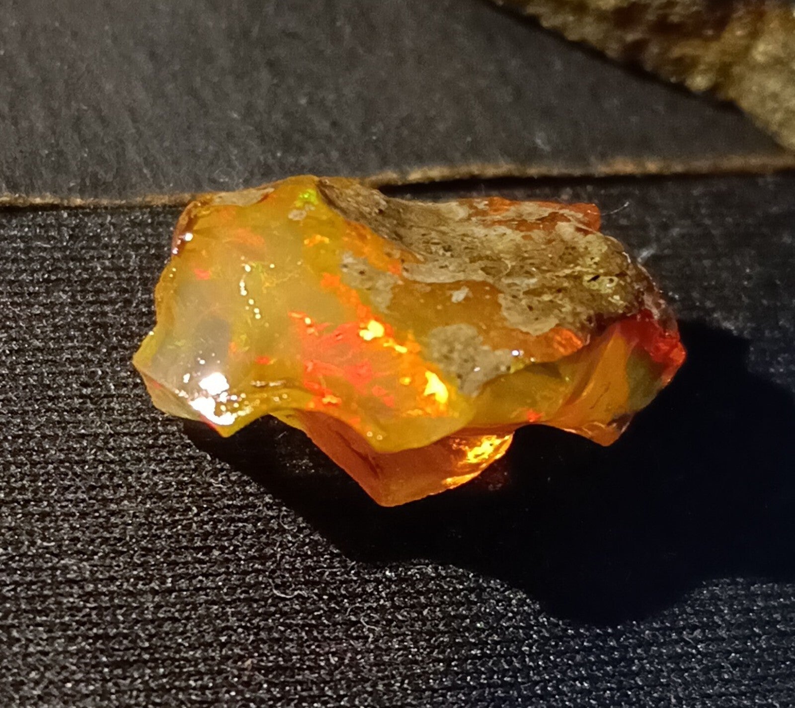 A++Play of Color 8.35 Ct Natural Ethiopian Black Opal Welo Rough LOOSE GEMSTONE