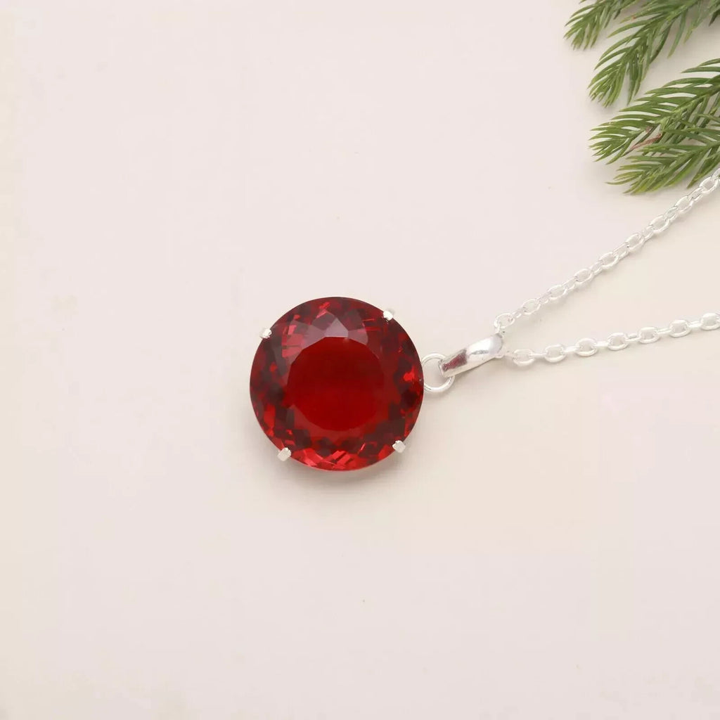 Certified Natural 102.55 Ct Brazilian Red Round Topaz Pendant Loose Gemstone