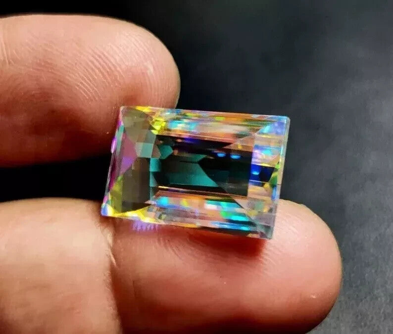 18.65 Ct Certified Natural Fancy Cut Rainbow Color Mystic Quartz Gemstone