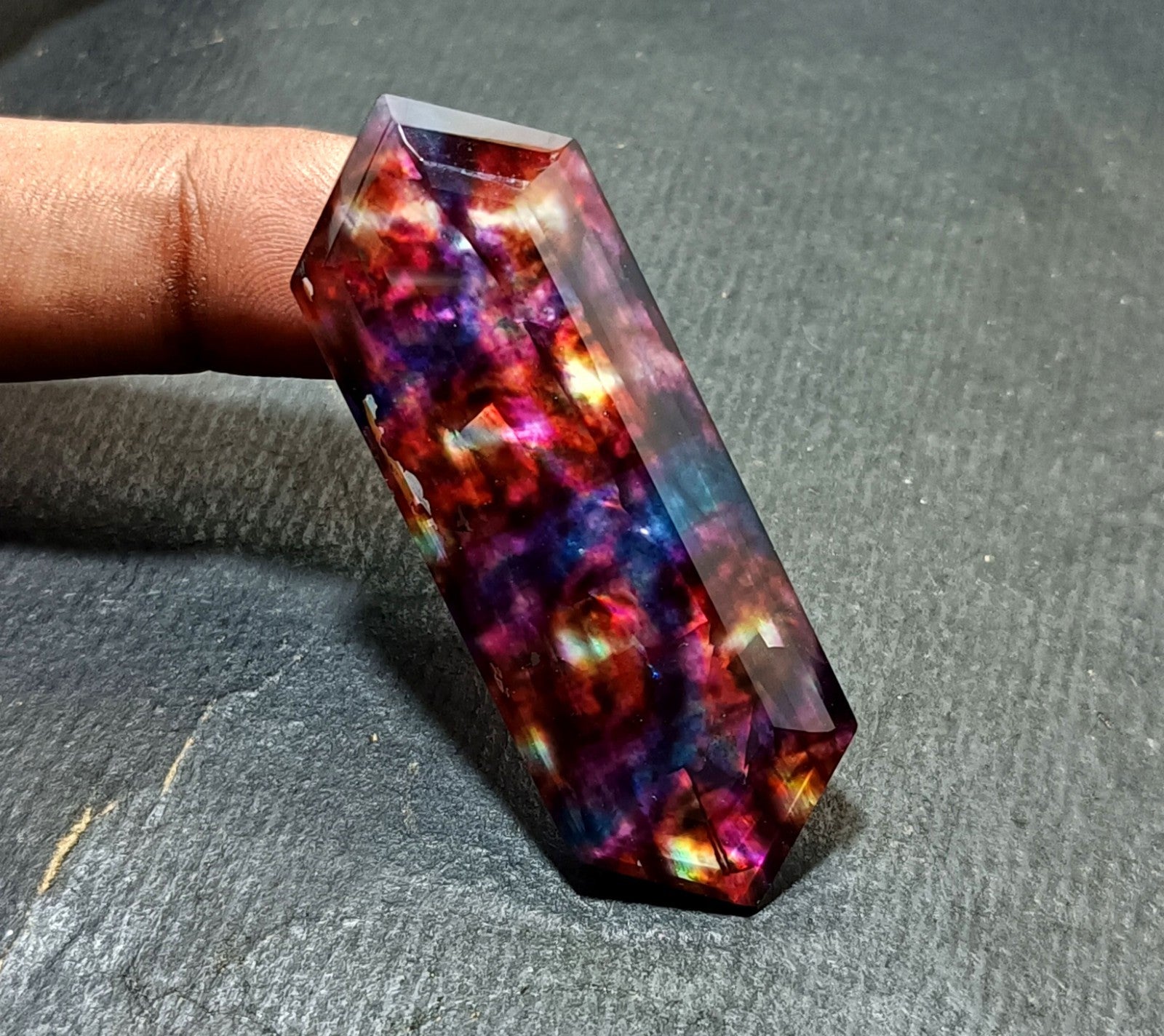 61.35 Ct Natural Ammolite Opal-Like Organic Doublet Loose EGL CERTIFIED GEMSTONE