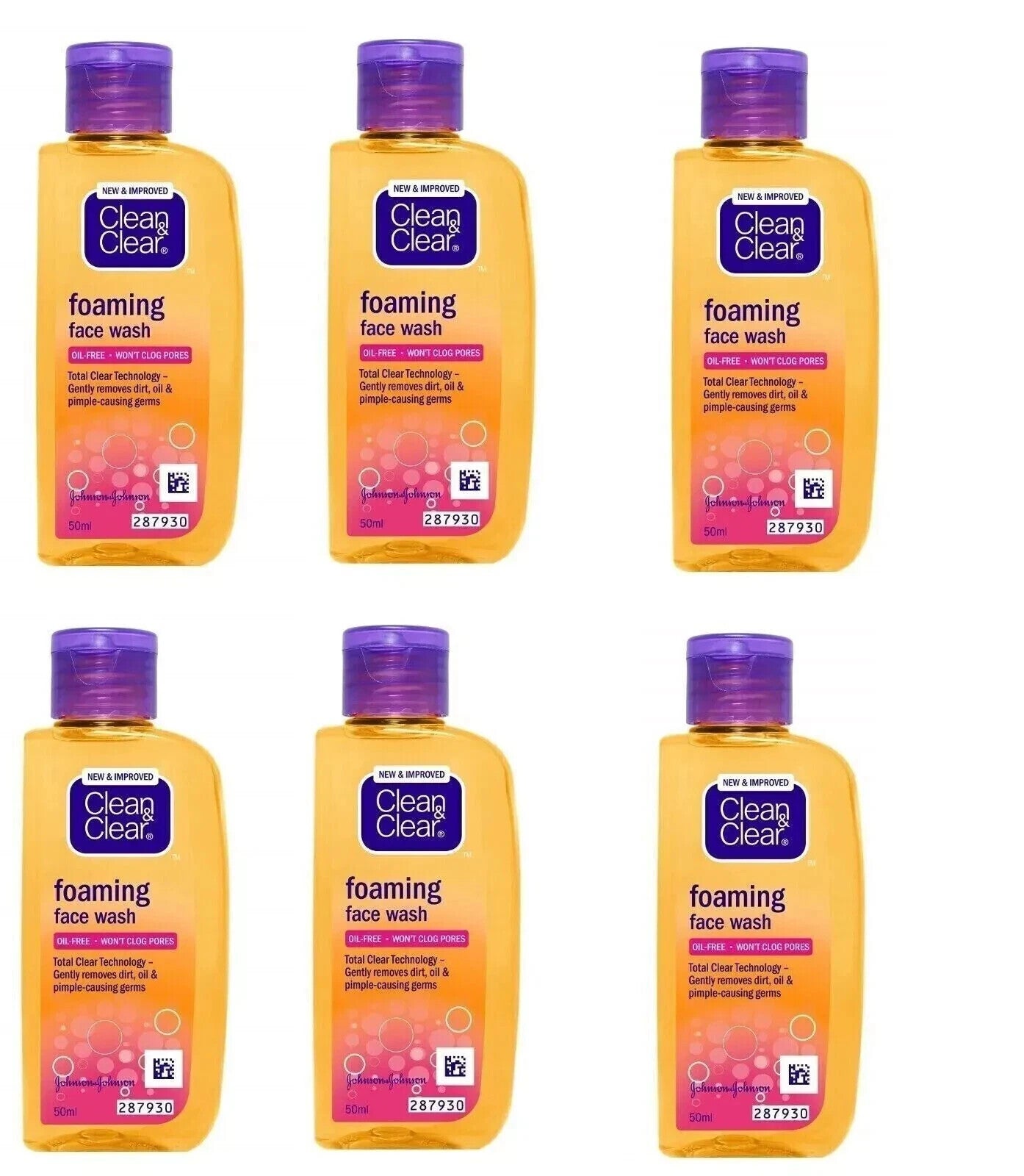 Clean & Clear Foaming Face Wash used for oily and pimple prone skin of 3 x 50ml