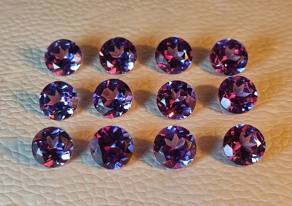 7x7MM (15 Pcs) Natural Color Change Alexandrite Certified Loose Gemstone Lot