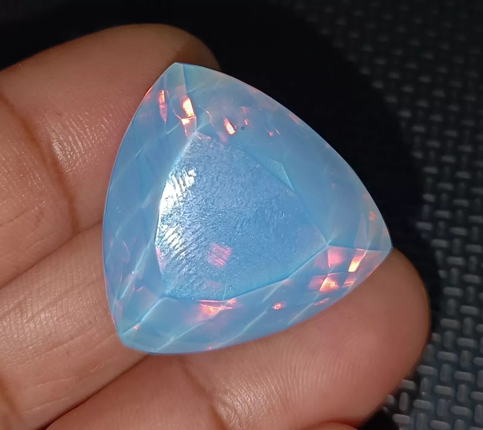 55.95 Ct Natural Opal BLUE Trillion Welo Australian Certified Untreated Gemstone