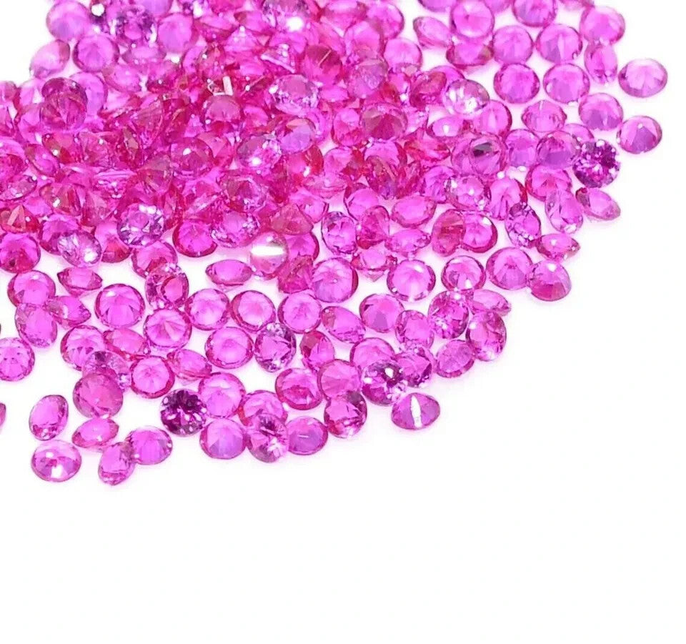 Natural Pink Color Sapphire 4 mm Round Cut Lot 100 Pcs Certified Loose Gemstone