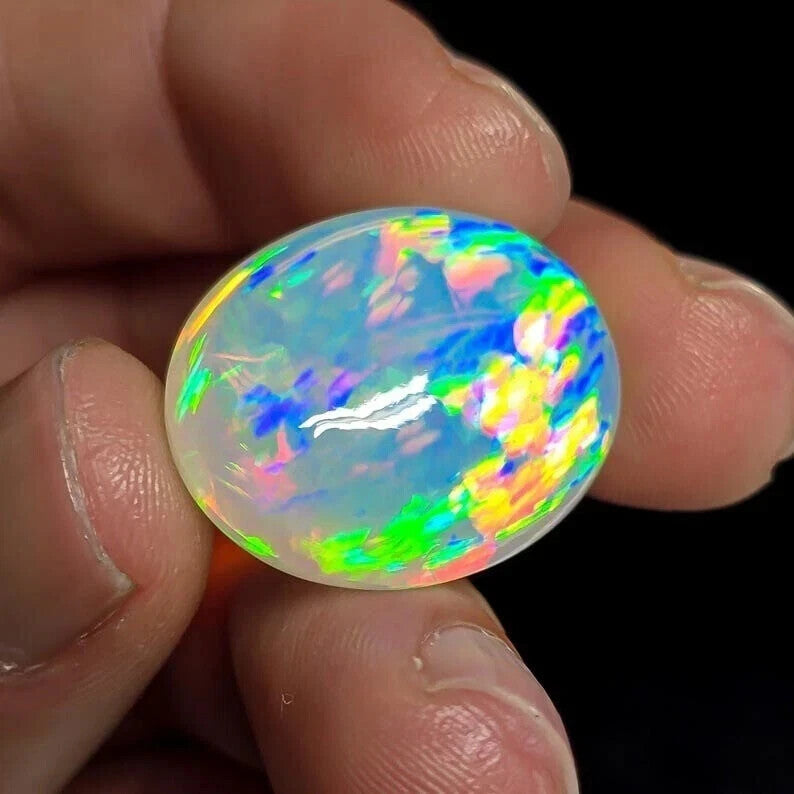 Natural Multicolor Fire Opal Oval Cabochon 4.05 Ct AAA+ Australian Gemstone
