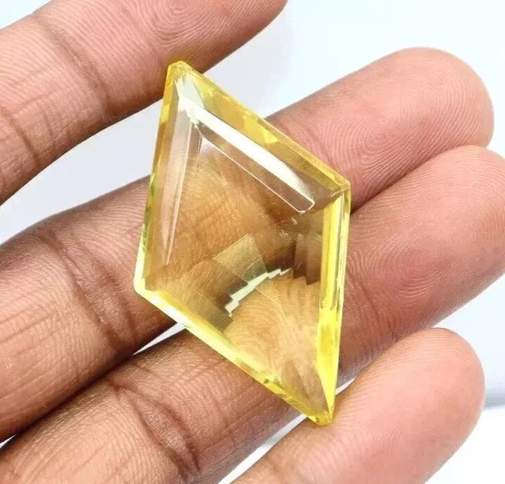 50 Ct Certified Natural Lemon Yellow Flawless Topaz Fancy Cut Loose Gemstone