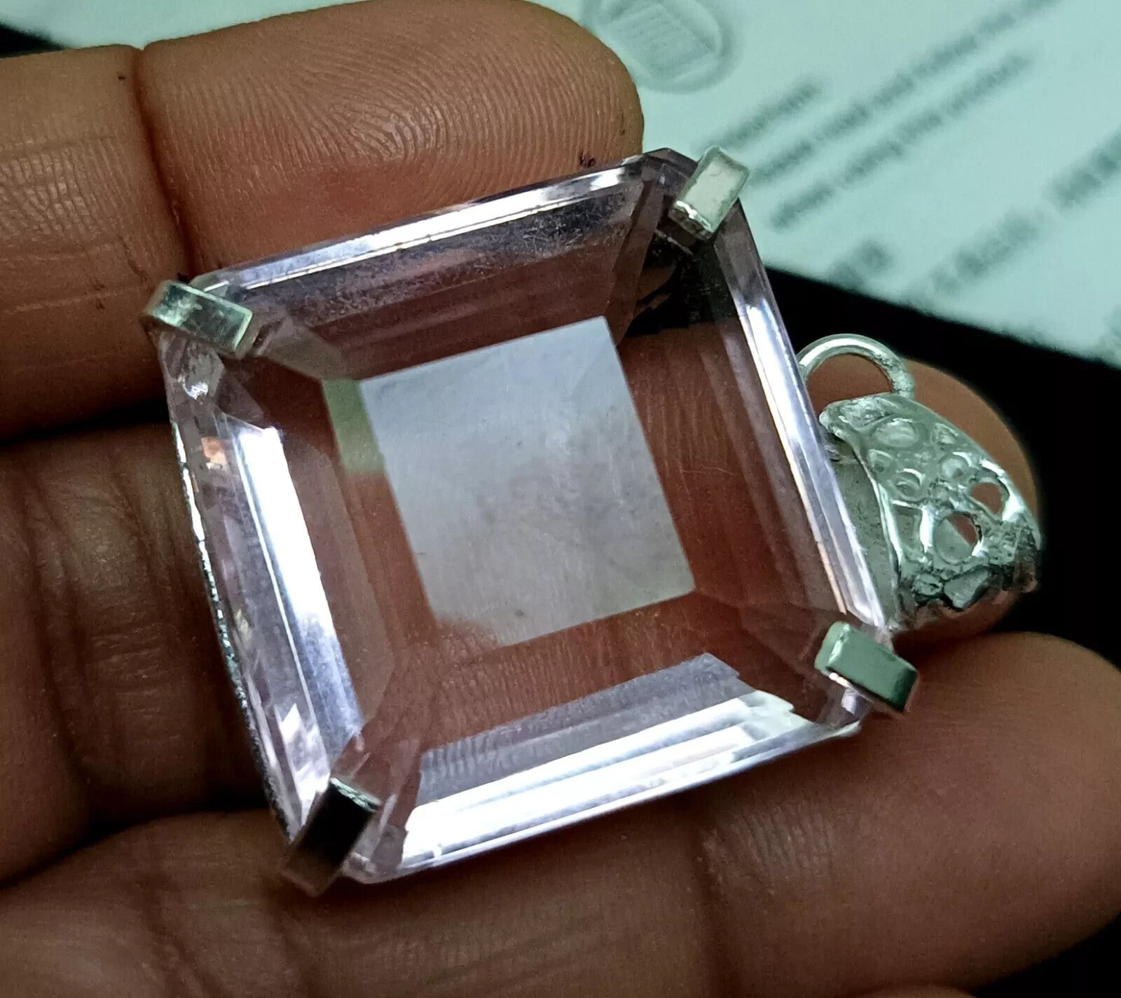 83.90 Ct Certified Natural Topaz 925 Solid Silver Square Pendant Loose Gemstone