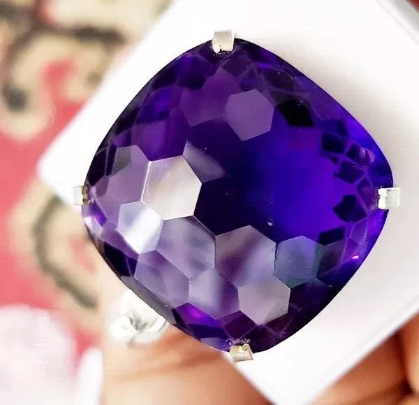 40 Ct Natural Purple Amethyst 925 Sterling Silver Solitaire Pendant Gemstone