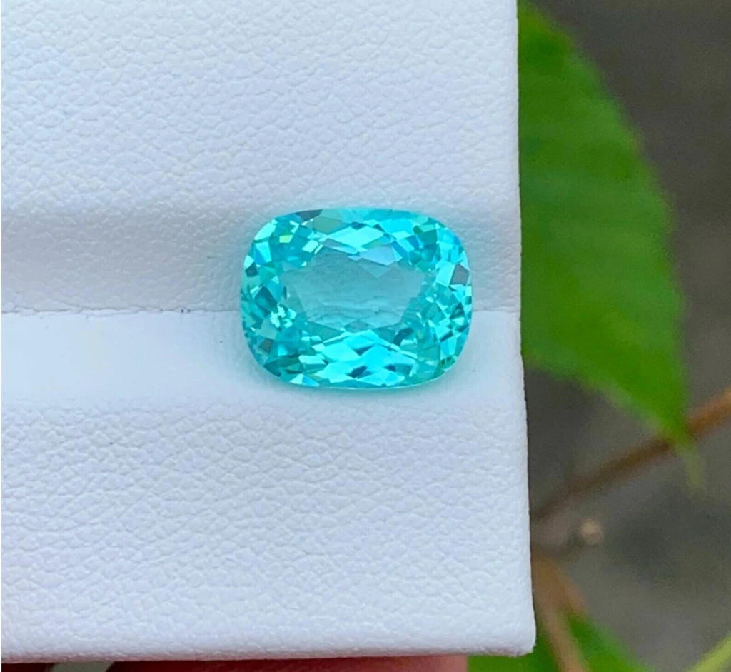 Certified Natural Paraiba Tourmaline 10.45 Ct Neon Blue Cushion Loose Gemstone
