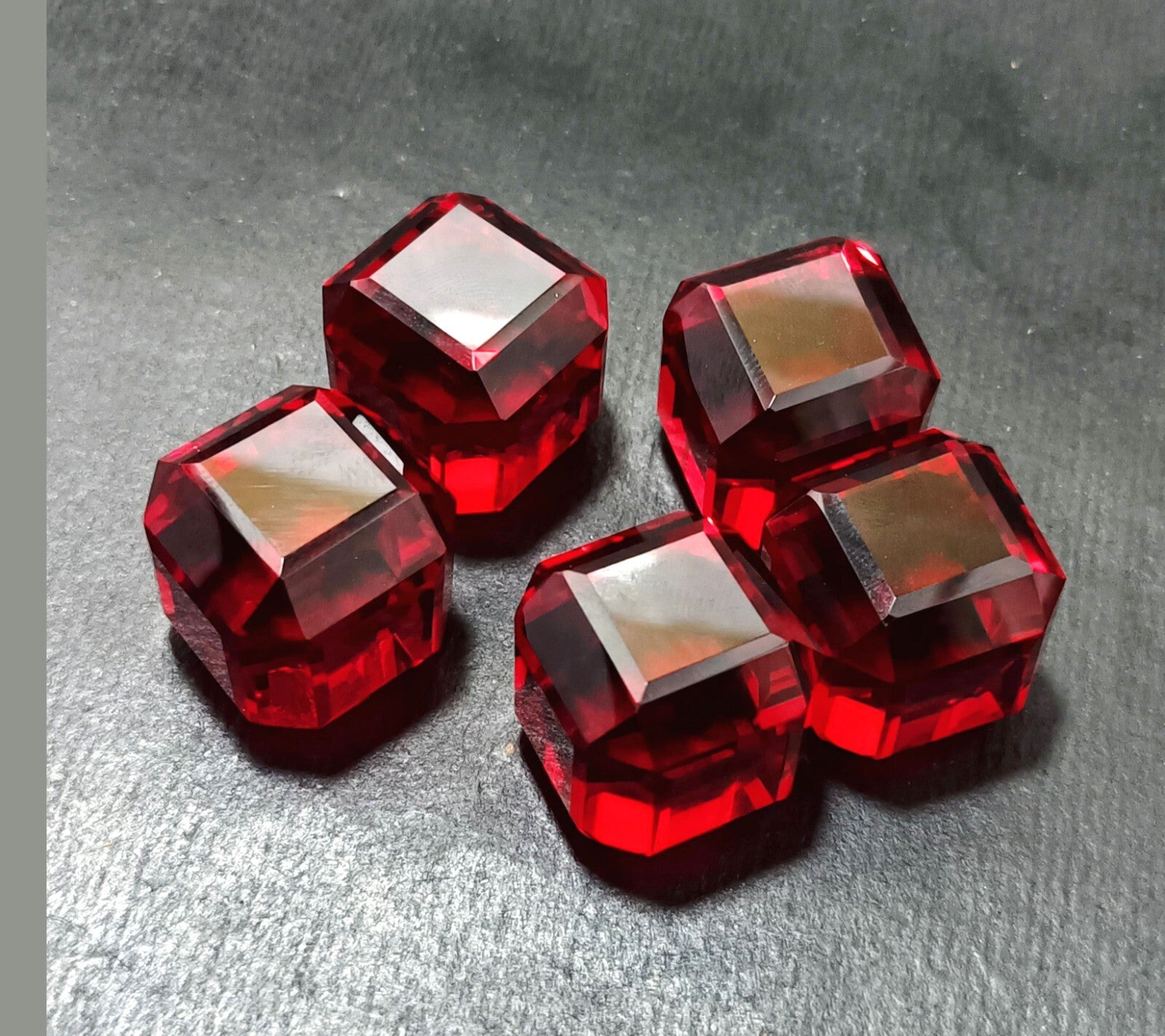 EGL Certified Natural 500 Ct+ Cube Cut Red Topaz Brazilian Loose Gemstone 5 Pcs
