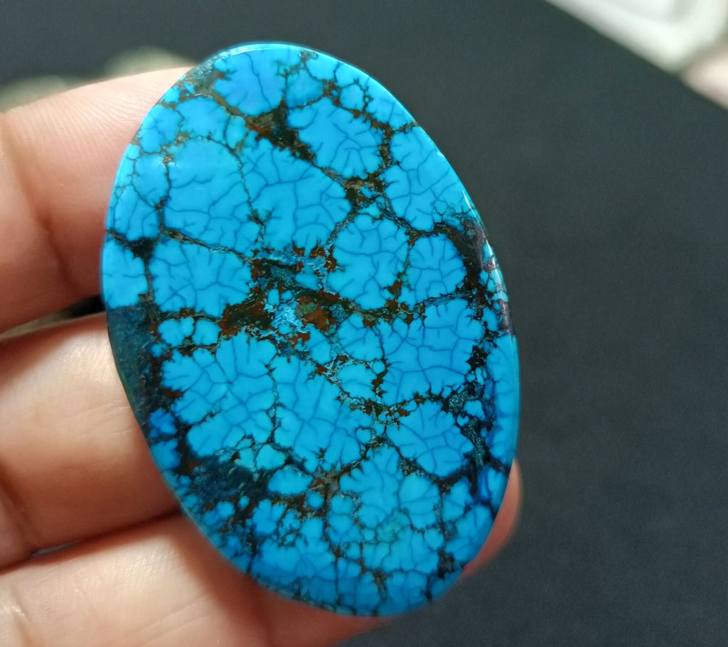 61.05 Ct Natural Turquoise Arizona blue Oval Cut Loose Gemstone With Free Gift