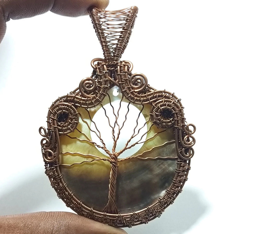 Gift For Her Copper Labradorite Jewelry Wire Wrapped Tree Life Pendant 127.60 Ct