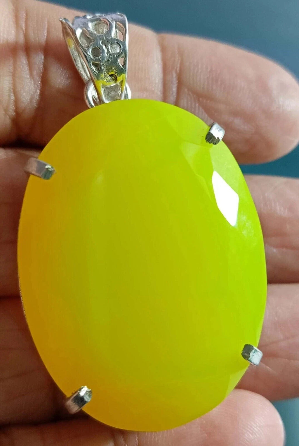 EGL Certified 100.65Ct Natural Opal 925 Solid Silver Oval Pendant Loose Gemstone