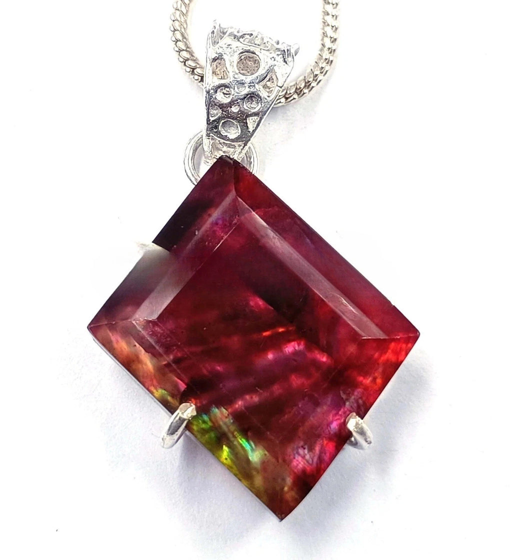 EGL Certified 54.40 Ct Natural Ammolite 925 Solid Silver Pendant Loose Gemstone