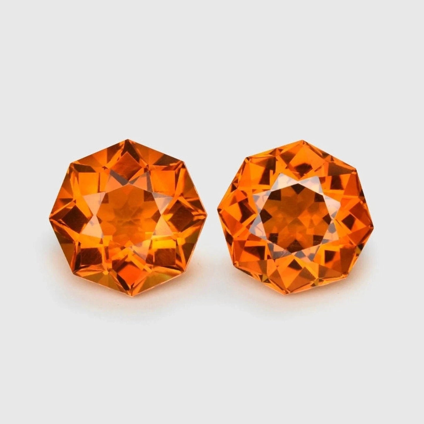 12x12 mm 2 Pcs Natural Orange Sapphire Fancy Fine Cut Loose Certified Gemstone