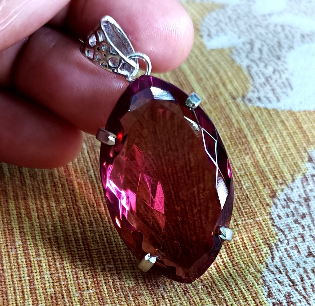 114.05 Ct Natural 7 Color Zultanite Pendant 925 Silver Loose Certified Gemstone