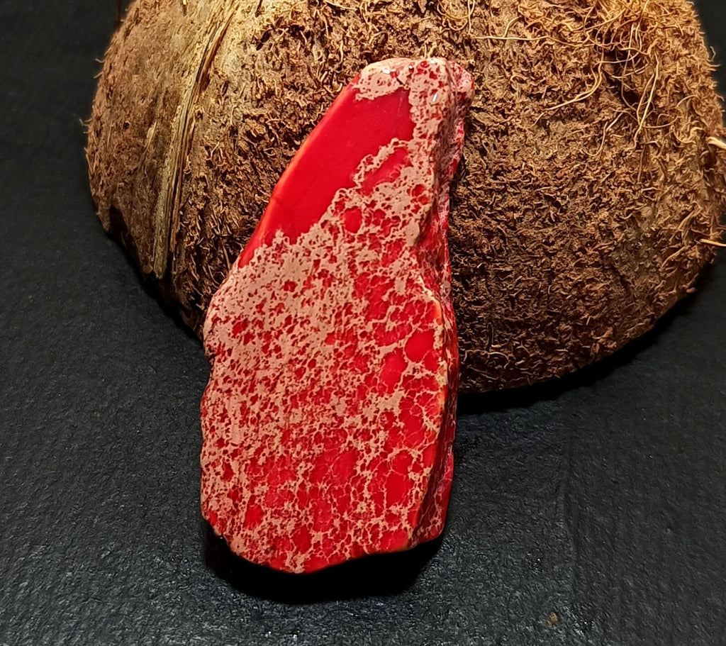 68.85 Ct Natural Arizona Superior Red Turquoise Slab Rough Certified Gemstone