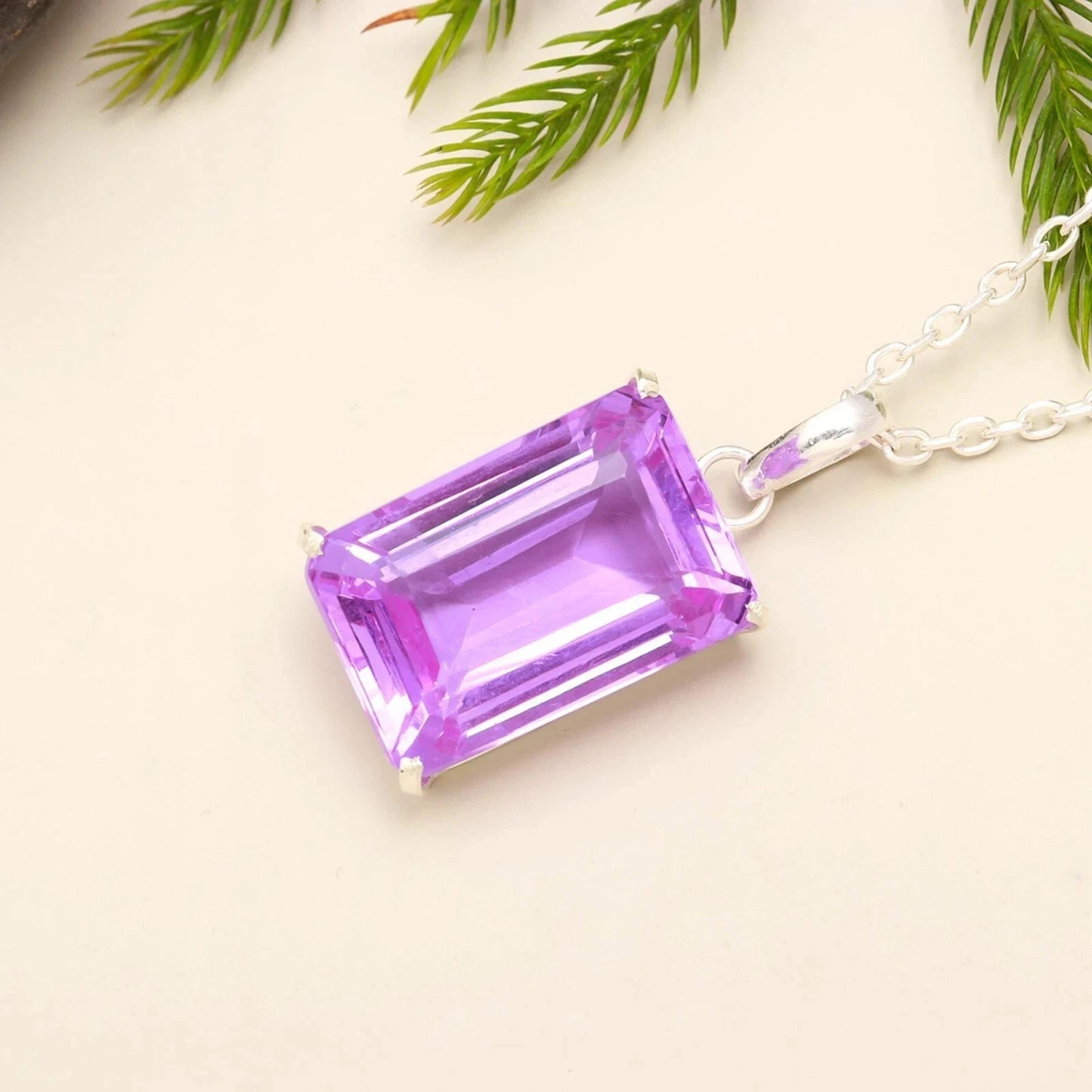Purple Topaz Pendant 925 Sterling Silver Pendant Gemstone Jewelry 80.20 Ct