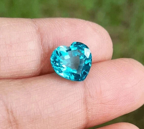 9.80 Ct Natural Paraiba Tourmaline Greenish Neon Blue Heart Cut Loose Gemstone