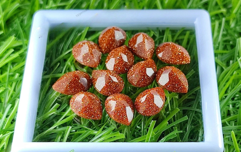 7X 14MM GIE Certified Natural Glod Sandstone Pear Cut Jewerly Gemstone 5 Pcs