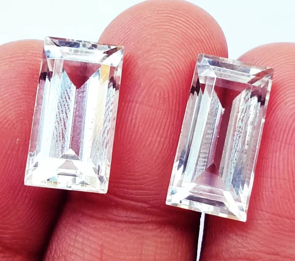 Natural White Sapphire Excellent 10-12Carat Certified 1 Pair Certified Loose Gem