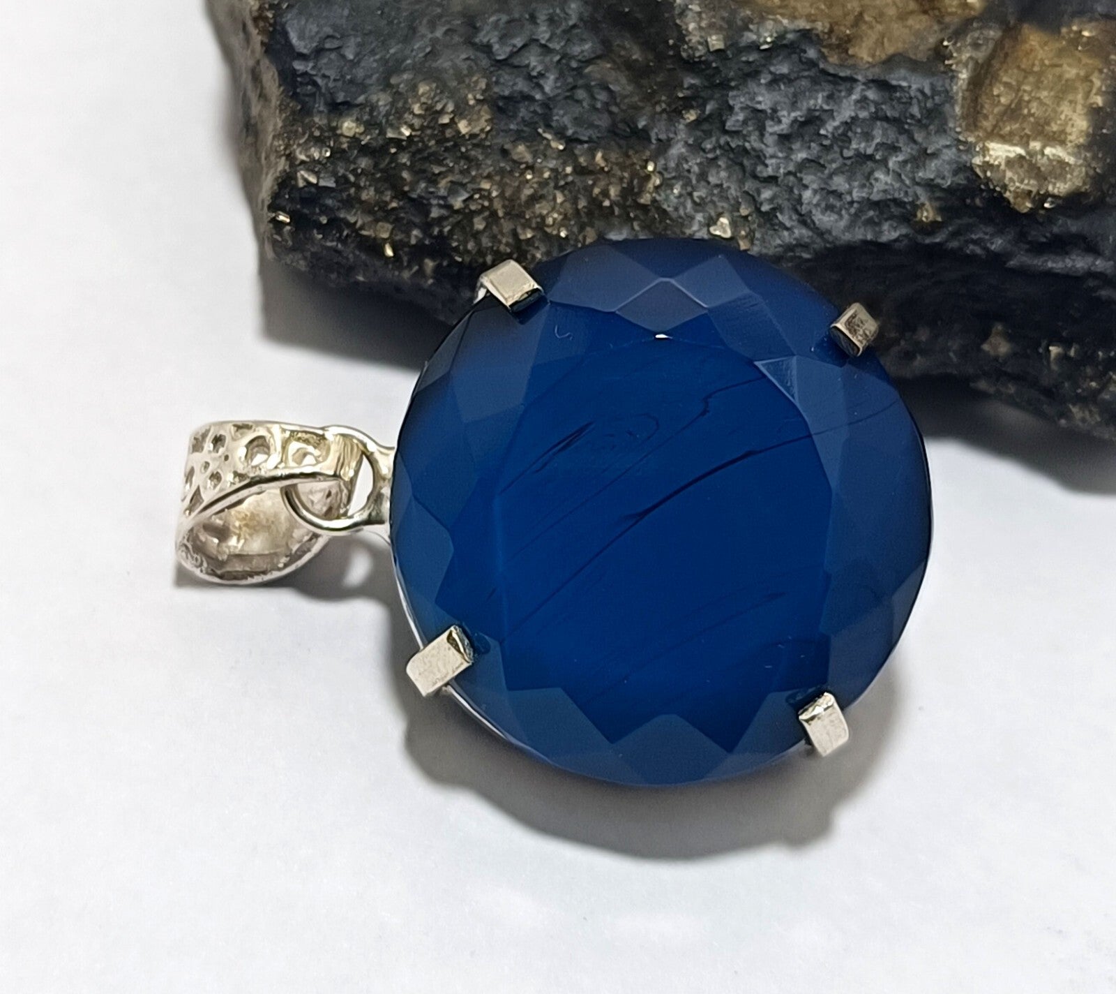 London Blue Topaz Pendant 925 Sterling Silver Pendant Gemstone Jewelry 100.50 ct