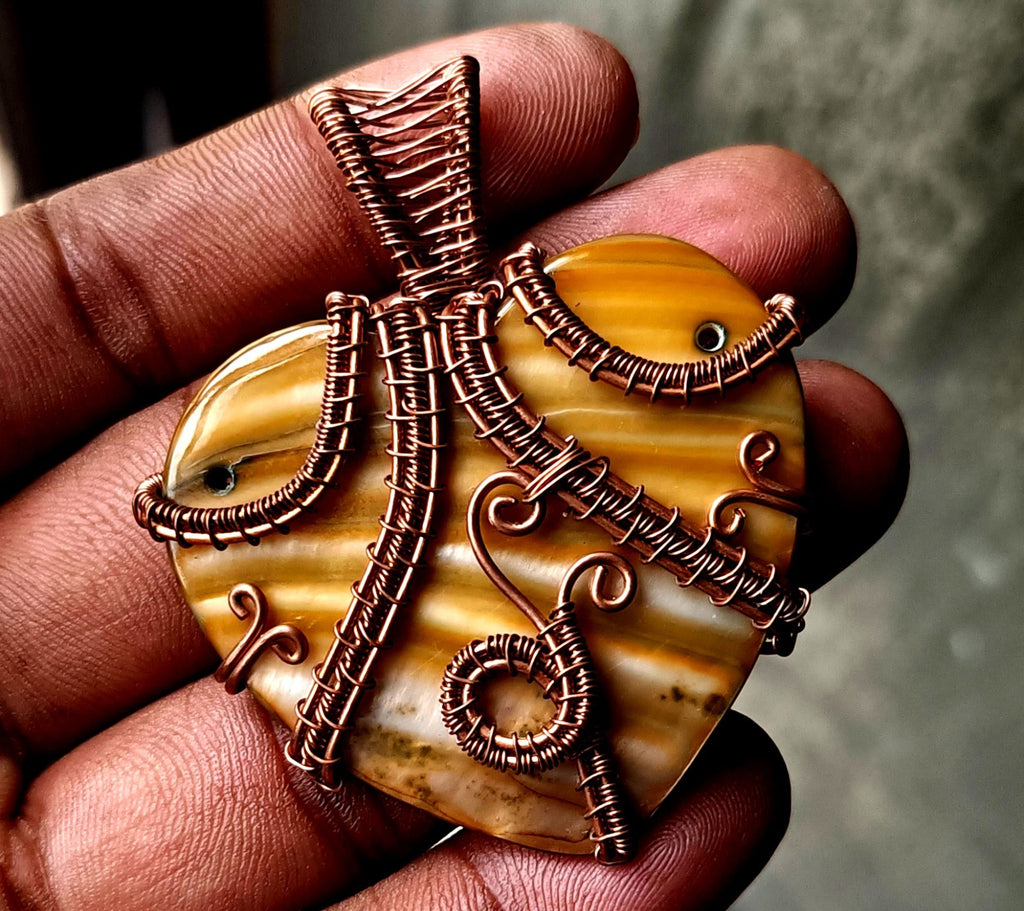 Gift For Her Copper Labradorite Jewelry Wire Wrapped Pendant 107.30 Ct