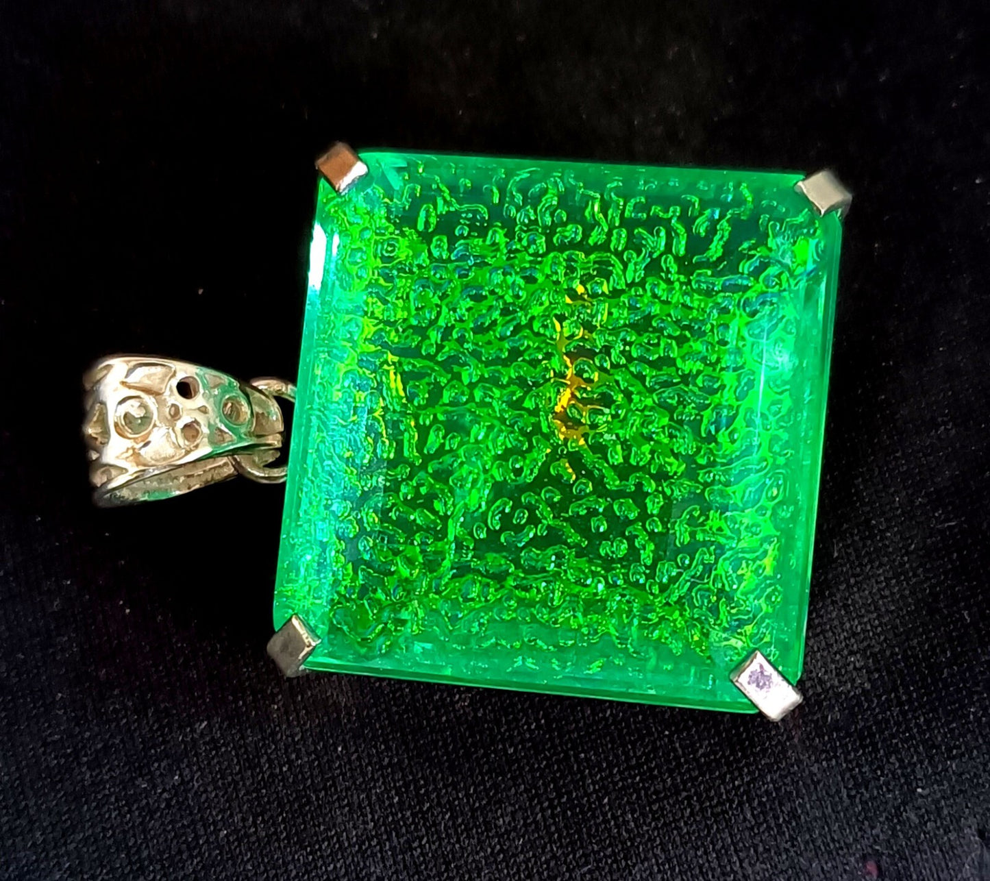 114.15 Ct  Monarch Fire Opal Doublet 925 SolidSilver PendantGemstone