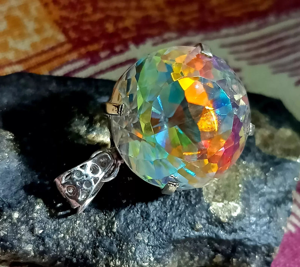 85.20 Ct EGL Certified Natural Mystic 925 Solid Silver Pendant Loose Gemstone