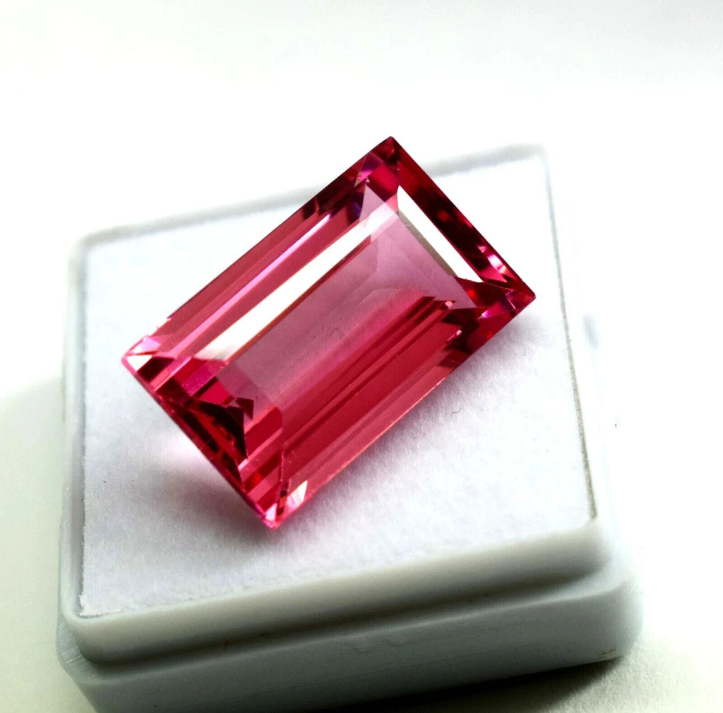 AAA Natural Ceylon Padparadscha Sapphire Baguette Cut Loose Gemstone 22.25 Ct