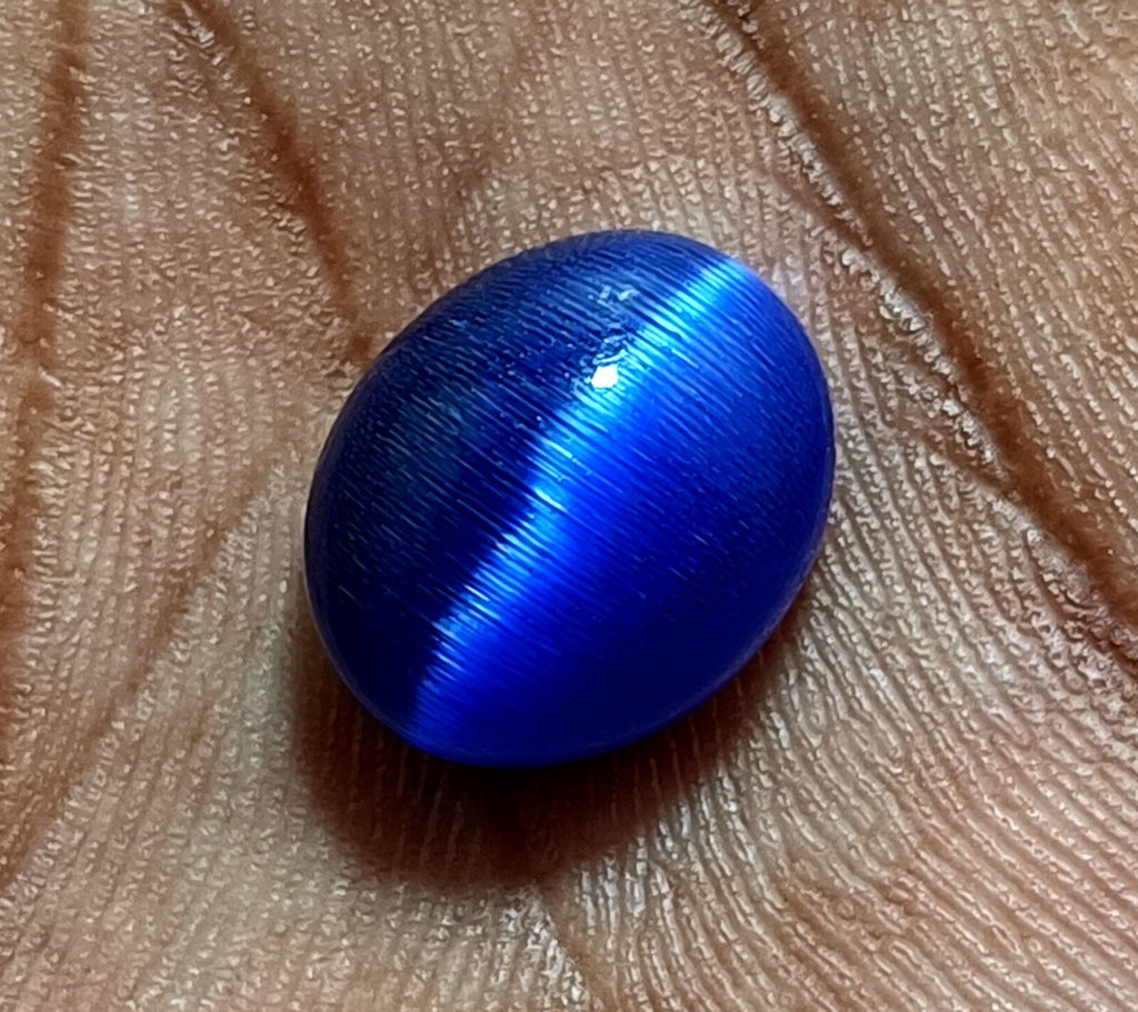10.20 Ct NATURAL BRAZILIAN Blue Cat Eye Cabochon Cut Loose Certified GEMSTONE