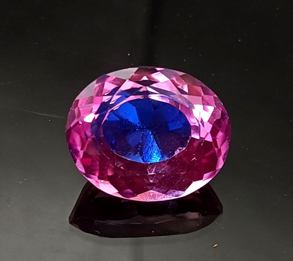 17.5 Ct A++ NATURAL Ceylon PITAMBARI Sapphire Bi-Color Certified Oval GEMSTONE