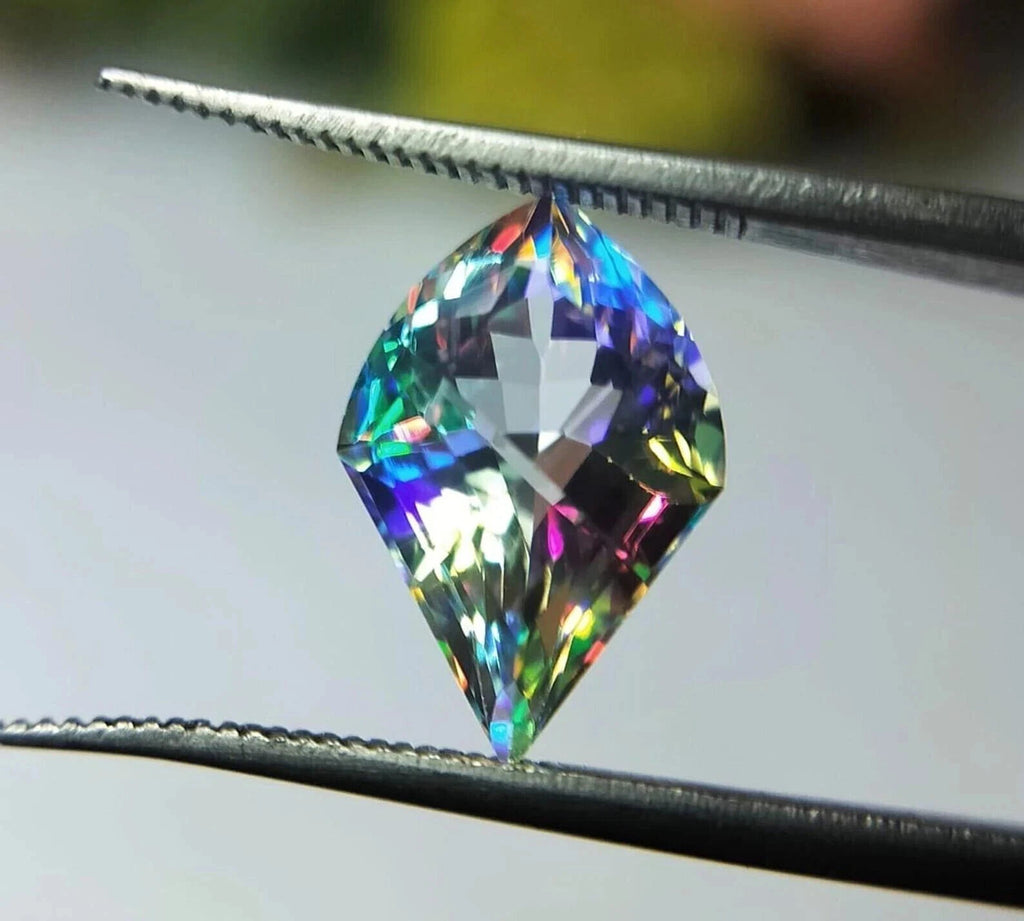 51 Ct Natural Mystic Topaz Loose Rainbow Color Fancy Cut Certified Gemstone