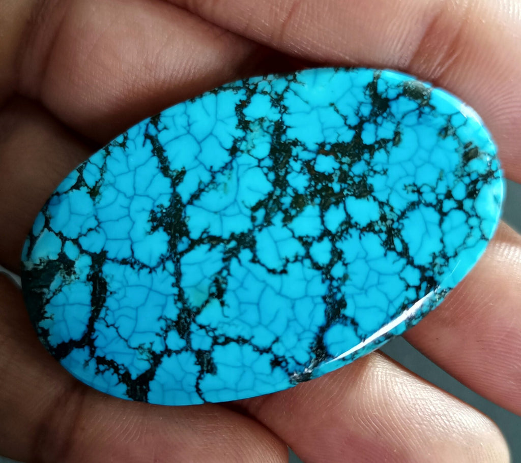 80.50 Ct Natural Turquoise Arizona blue oval Cut Loose Gemstone With Free Gift