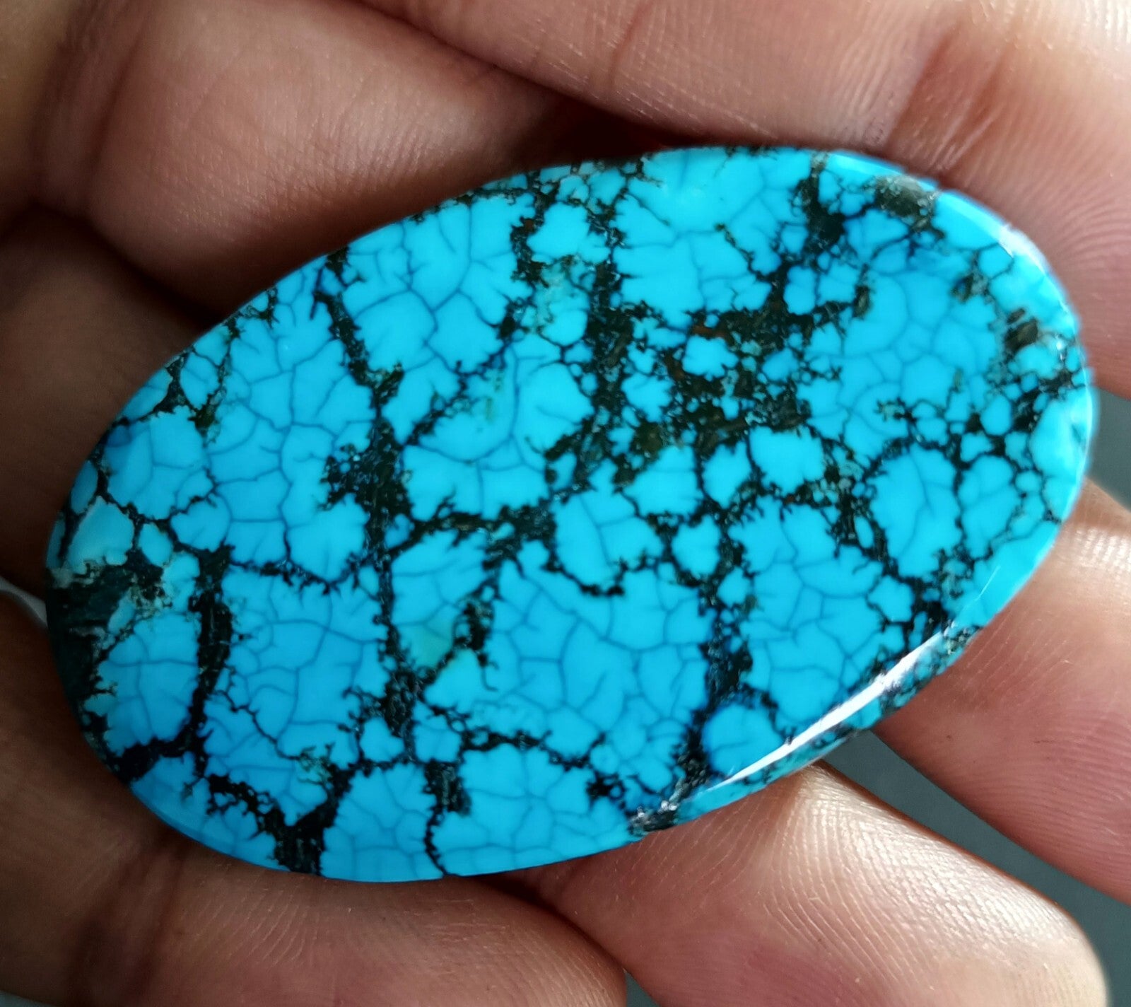 80.50 Ct Natural Turquoise Arizona blue oval Cut Loose Gemstone With Free Gift