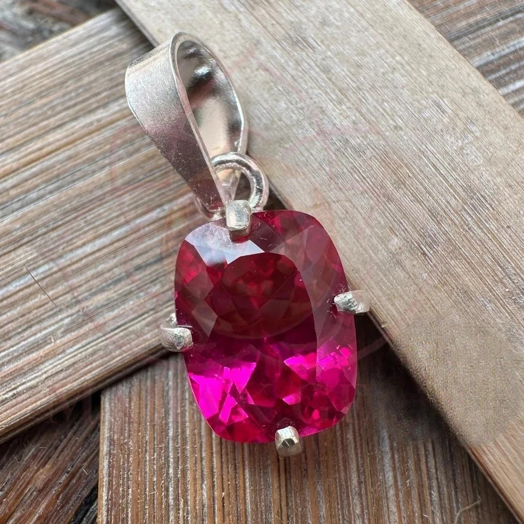Certified 15.15 CT Natural Pink Ruby Loose Gemstone Pendant 925 Solid Silver