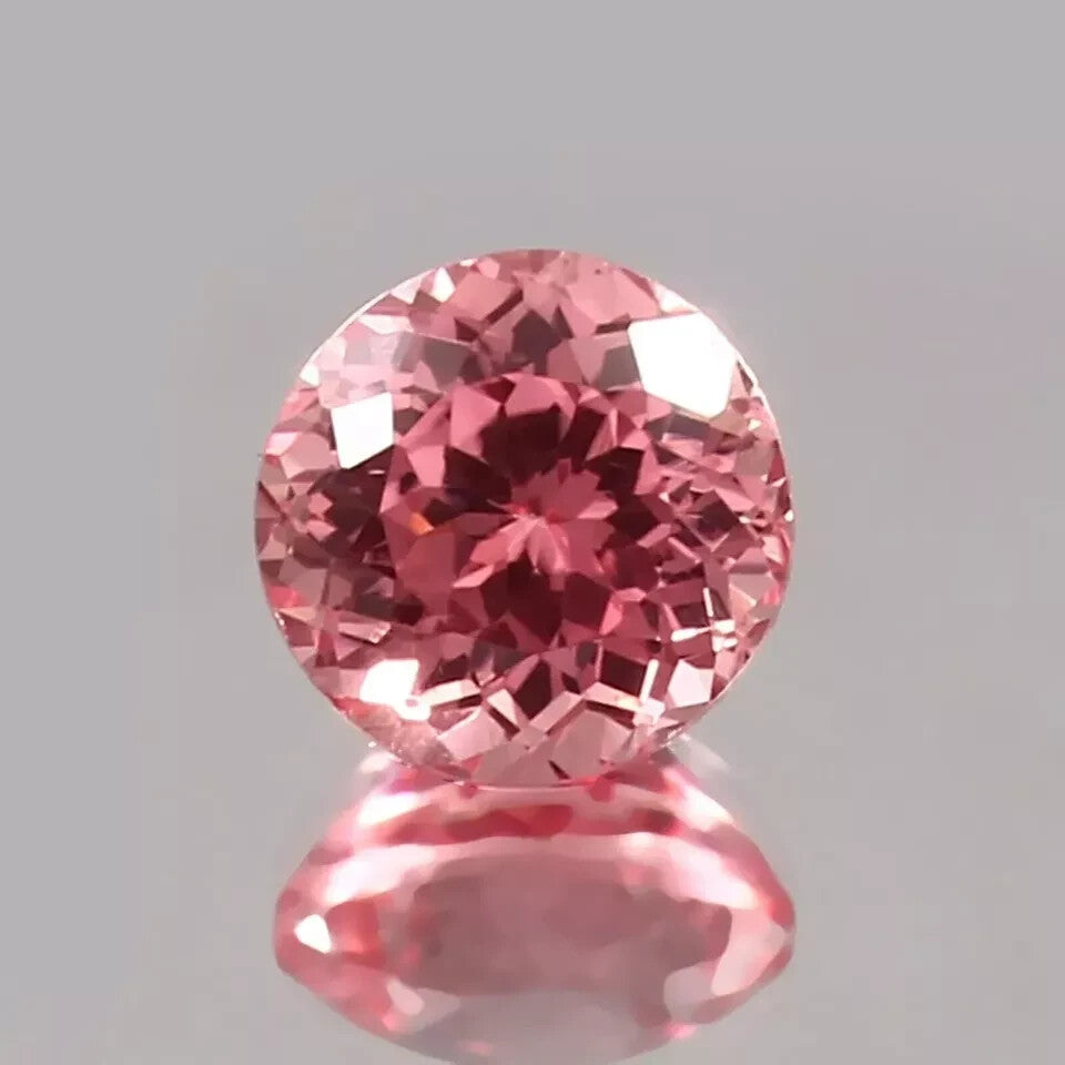 Natural Flawless Ceylon Padparadscha Sapphire Round Cut Loose Gemstone 11x11 MM