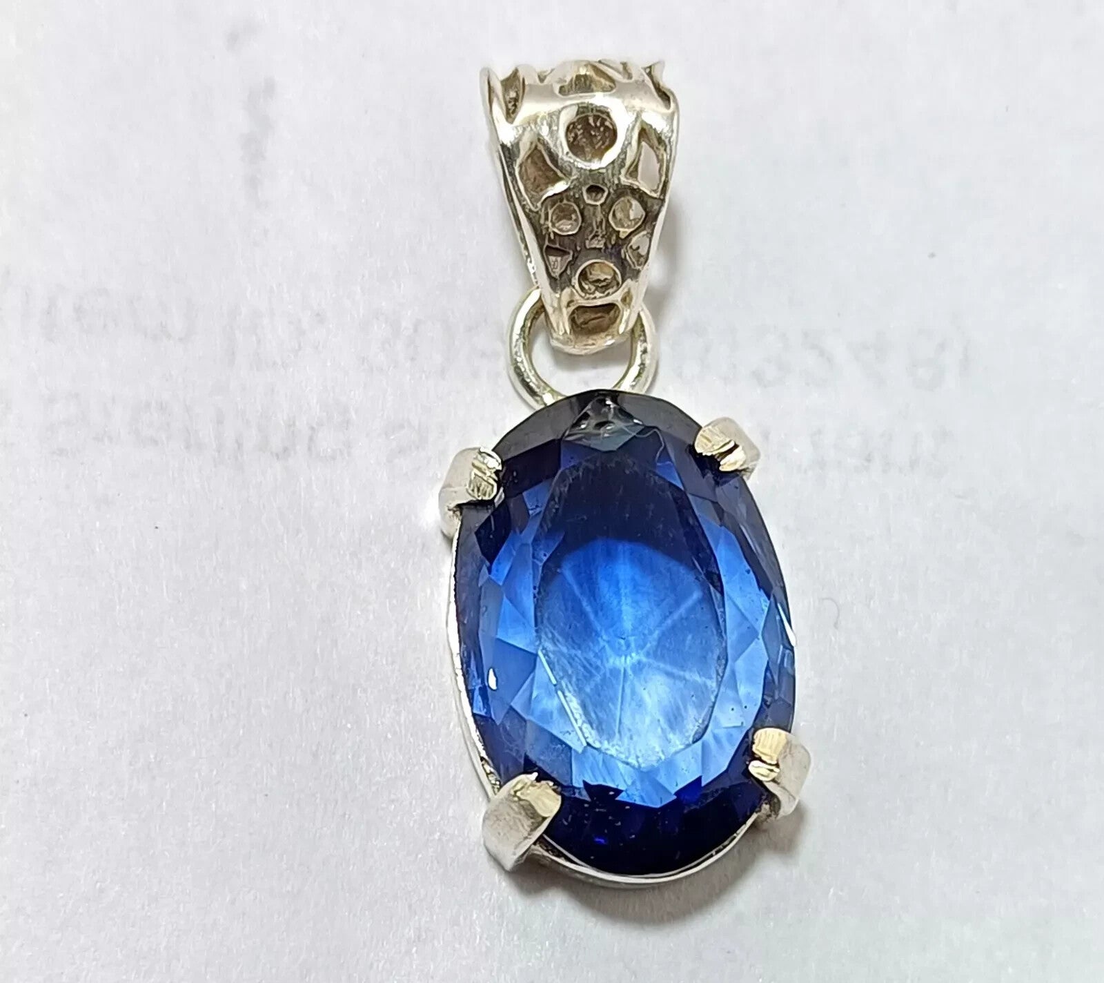 Certified 28.45 Ct Natural Blue Sapphire Oval Cut 925 Silver Pendant Gemstone
