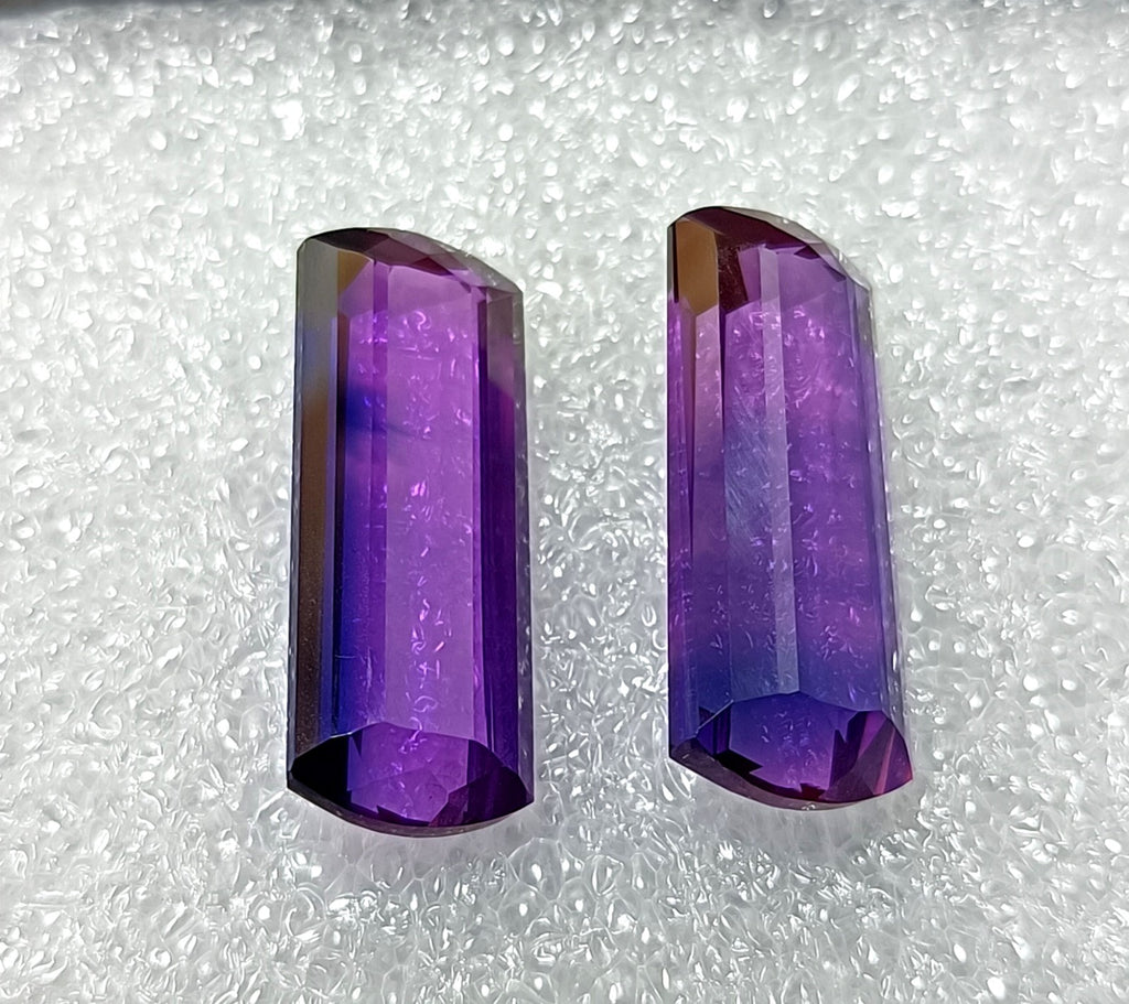 40.70 Ct Natural Brazil Purple Amethyst Emerald Cut CERTIFIED Loose Gemstone