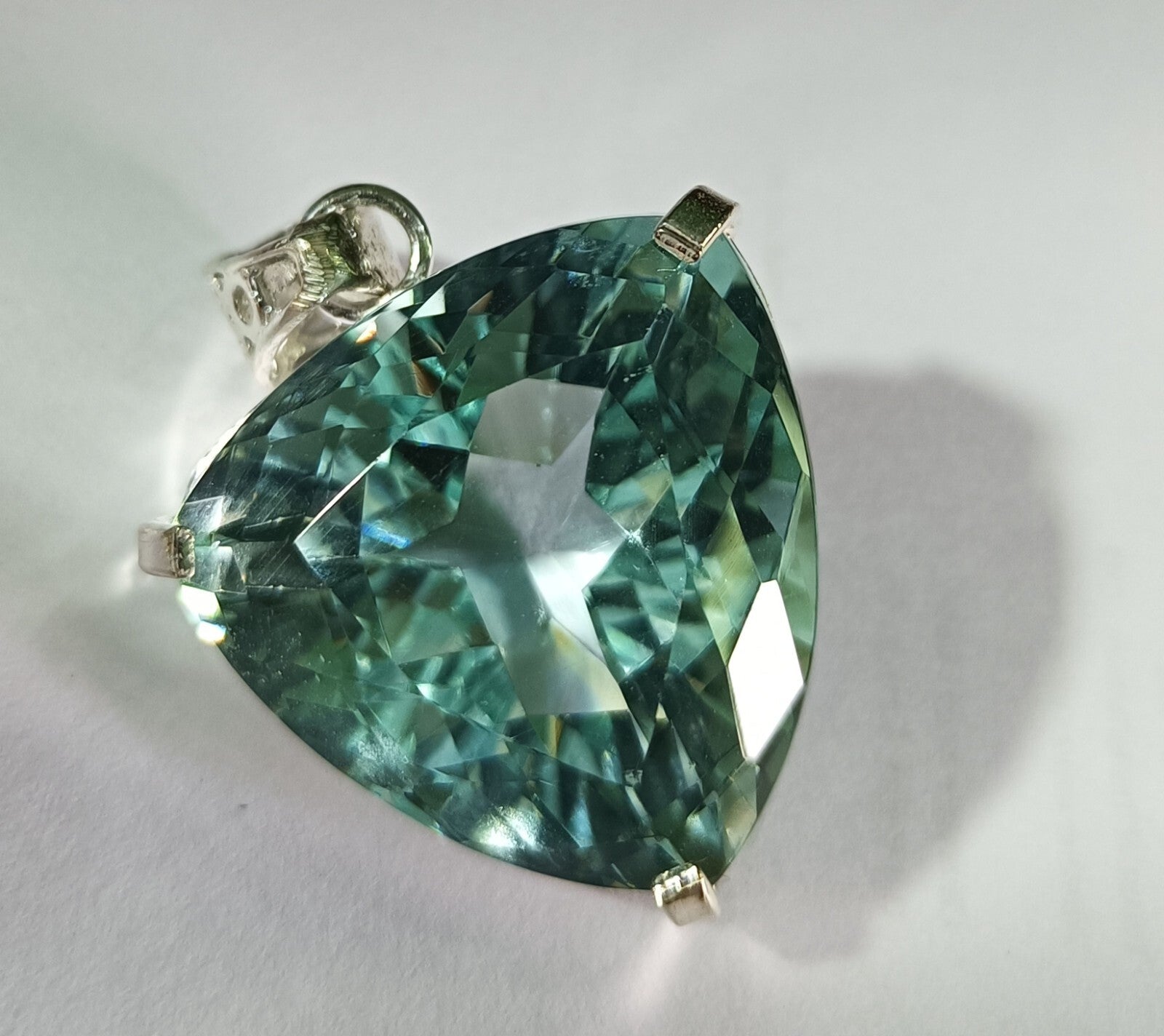 67.90Ct Certified Natural Topaz 925 Solid Silver Trillion Pendant Loose Gemstone